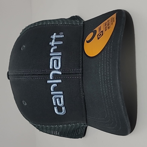 Carhartt Other Carhartt Force Snapback Trucker Hat Grey With Sky Blue Logo Poshmark